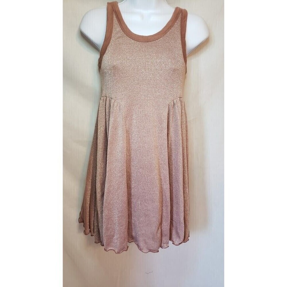 Free People Beach Dress Size XS/TP Shimmery Pink Trim Tank